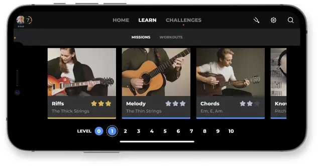 The Yousician app open on a phone