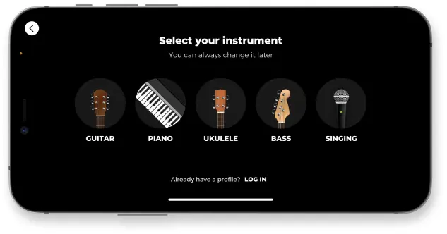 Yousician challenges on a phone