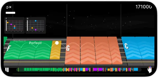 A song course in the Yousician app on a phone