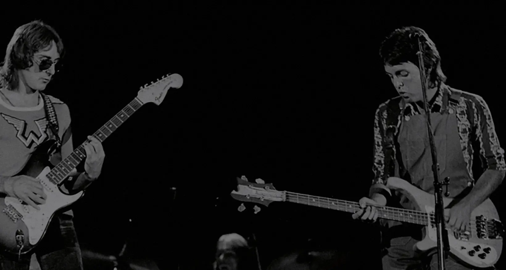 Paul McCartney and Wings on stage